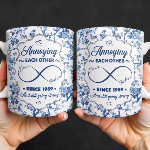 Annoying Each Other Since, Flowers and Birds Design - Personalized Custom Coffee Mug - CPL412_MG Annoying Each Other Since, Flowers and Birds Design - Personalized Custom Coffee Mug - CPL412_MG