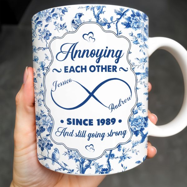 Annoying Each Other Since, Flowers and Birds Design - Personalized Custom Coffee Mug - CPL412_MG Annoying Each Other Since, Flowers and Birds Design - Personalized Custom Coffee Mug - CPL412_MG