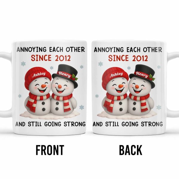 Annoying Each Other Since, Snowmen Design - Personalized Custom Coffee Mug - CPL795_MG Annoying Each Other Since, Snowmen Design - Personalized Custom Coffee Mug - CPL795_MG