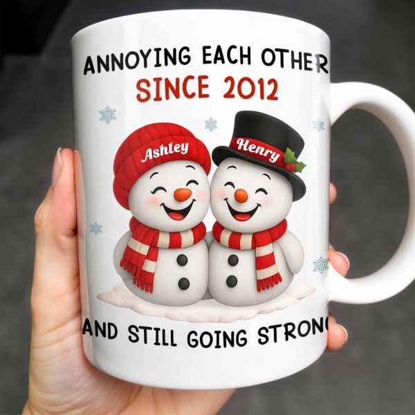 Annoying Each Other Since, Snowmen Design - Personalized Custom Coffee Mug - CPL795_MG Annoying Each Other Since, Snowmen Design - Personalized Custom Coffee Mug - CPL795_MG