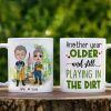 Another Year Older And Still Playing In The Dirt, Couple Farming White Mug Another Year Older And Still Playing In The Dirt, Couple Farming White Mug