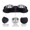 Antislip Double Dog Bowl with Silicone Mat Stainless Steel