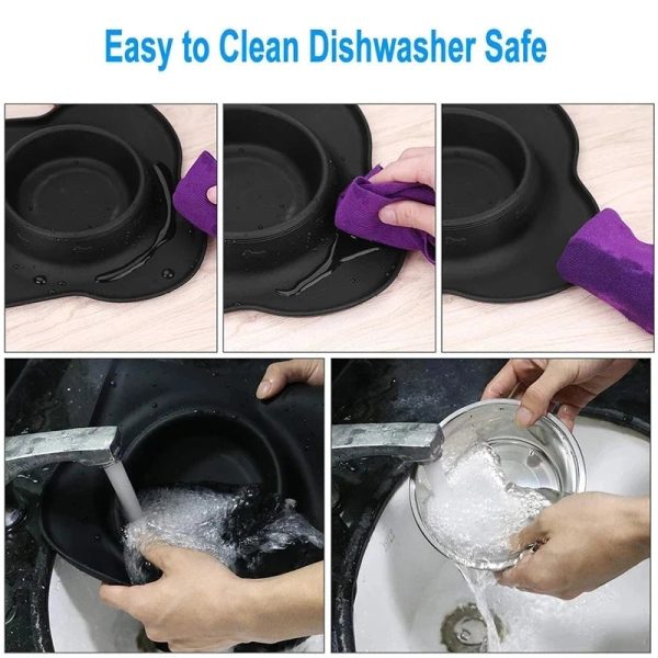 Antislip Double Dog Bowl with Silicone Mat Stainless Steel Antislip Double Dog Bowl with Silicone Mat Stainless Steel