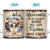 Apparently We Are Trouble When We Are Together - Gift For Camping Friends - Personalized Custom White Edge-to-Edge Mug Apparently We Are Trouble When We Are Together - Gift For Camping Friends - Personalized Custom White Edge-to-Edge Mug