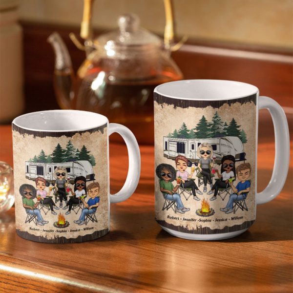 Apparently We Are Trouble When We Are Together - Gift For Camping Friends - Personalized Custom White Edge-to-Edge Mug Apparently We Are Trouble When We Are Together - Gift For Camping Friends - Personalized Custom White Edge-to-Edge Mug