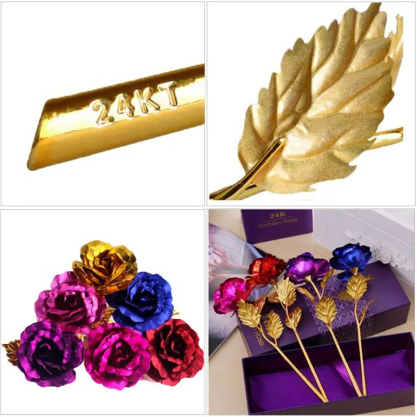 Artificial 24K Gold Rose with Gift Box Luxury Present Artificial 24K Gold Rose with Gift Box Luxury Present