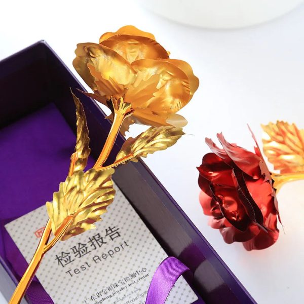 Artificial 24K Gold Rose with Gift Box Luxury Present Artificial 24K Gold Rose with Gift Box Luxury Present