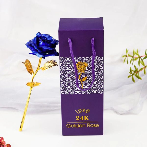 Artificial 24K Gold Rose with Gift Box Luxury Present Artificial 24K Gold Rose with Gift Box Luxury Present