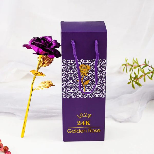 Artificial 24K Gold Rose with Gift Box Luxury Present Artificial 24K Gold Rose with Gift Box Luxury Present