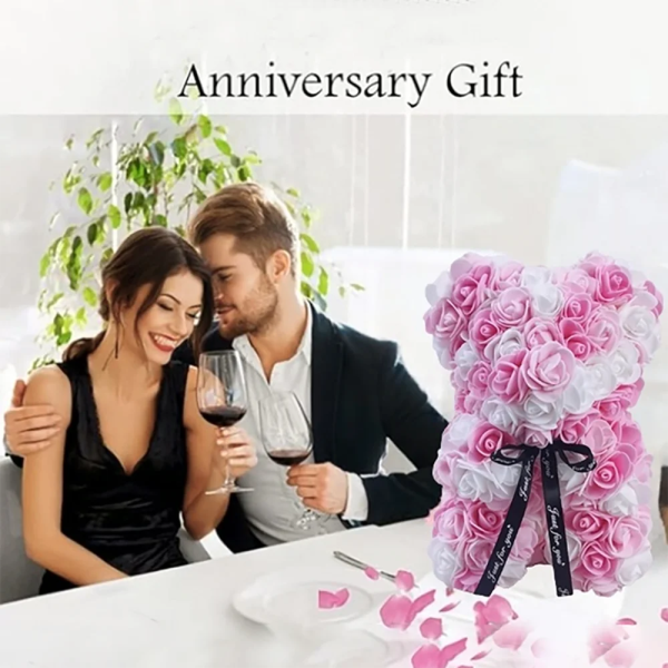 Artificial Rose Bear Decorative Gift