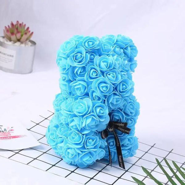 Artificial Rose Teddy Bear 25cm Romantic Floral Gift with Gift Box Artificial Rose Teddy Bear 25cm Romantic Floral Gift with Gift Box