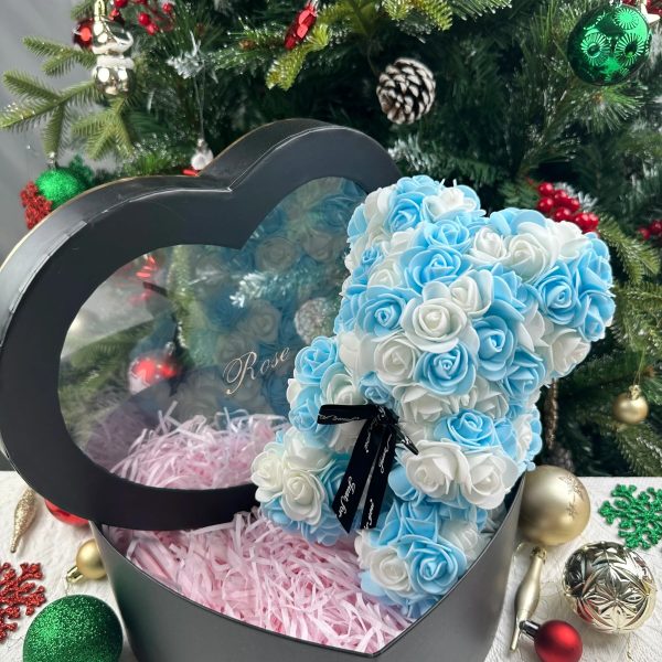 Artificial Rose Teddy Bear 25cm Romantic Floral Gift with Gift Box Artificial Rose Teddy Bear 25cm Romantic Floral Gift with Gift Box