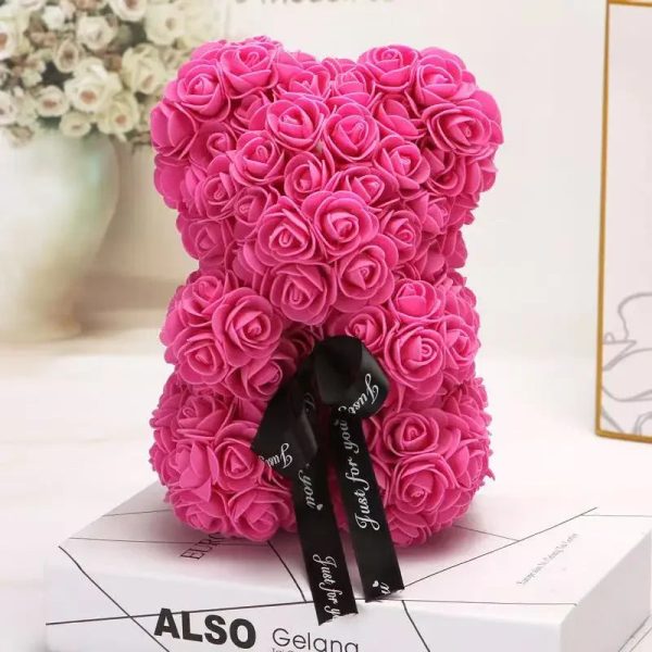 Artificial Rose Teddy Bear 25cm Romantic Floral Gift with Gift Box Artificial Rose Teddy Bear 25cm Romantic Floral Gift with Gift Box