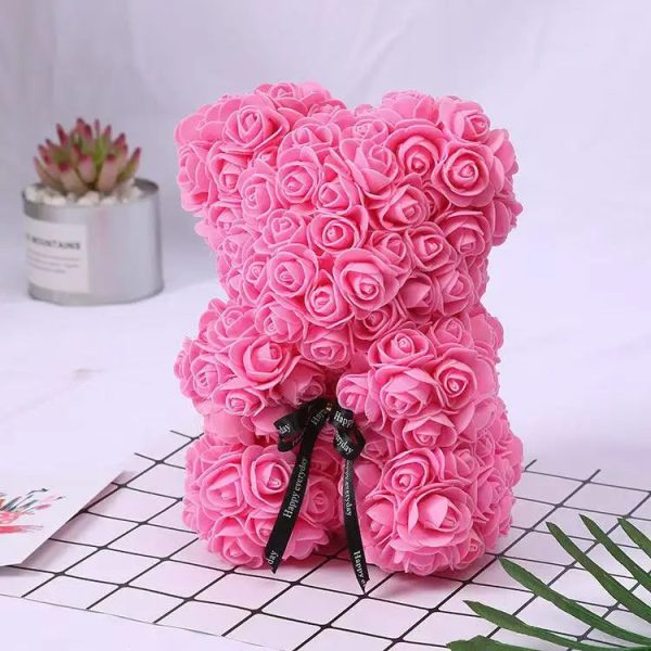 Artificial Rose Teddy Bear 25cm Romantic Floral Gift with Gift Box Artificial Rose Teddy Bear 25cm Romantic Floral Gift with Gift Box
