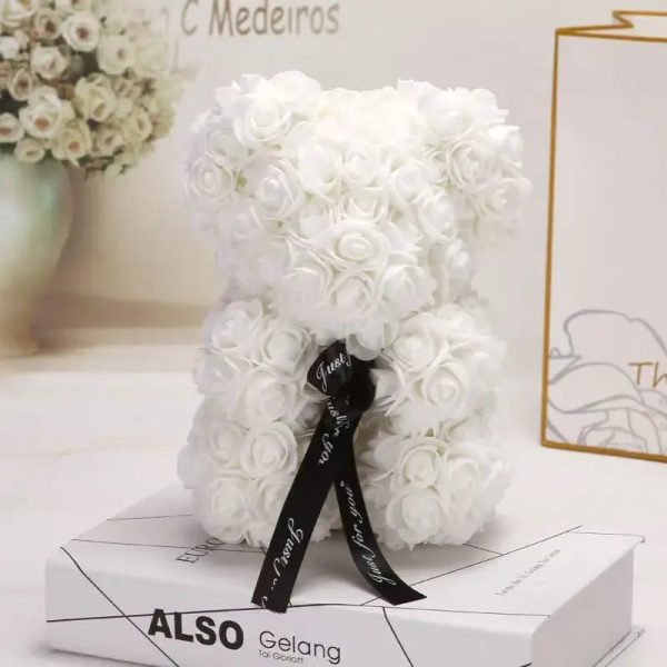 Artificial Rose Teddy Bear 25cm Romantic Floral Gift with Gift Box Artificial Rose Teddy Bear 25cm Romantic Floral Gift with Gift Box