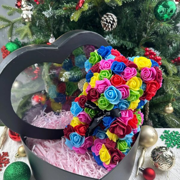 Artificial Rose Teddy Bear 25cm Romantic Floral Gift with Gift Box Artificial Rose Teddy Bear 25cm Romantic Floral Gift with Gift Box