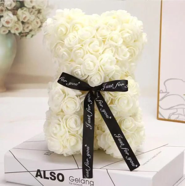 Artificial Rose Teddy Bear 25cm Romantic Floral Gift with Gift Box Artificial Rose Teddy Bear 25cm Romantic Floral Gift with Gift Box