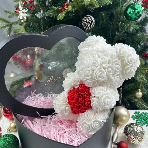 Artificial Rose Teddy Bear 25cm Romantic Floral Gift with Gift Box Artificial Rose Teddy Bear 25cm Romantic Floral Gift with Gift Box