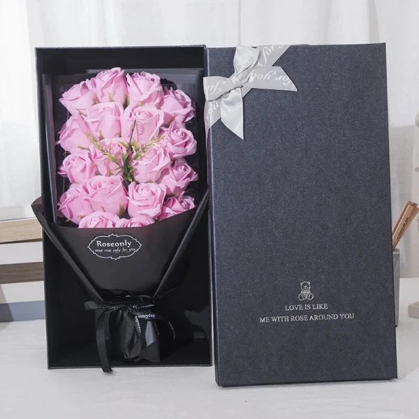 Artificial Soap Rose Bouquet in Gift Box for Valentine's Day and Special Occasions