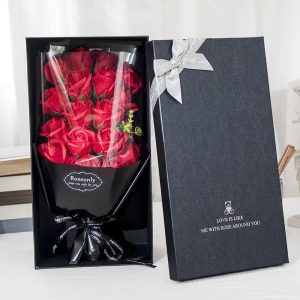 Artificial Soap Rose Bouquet in Gift Box for Valentine's Day and Special Occasions