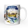 Artistic Alaska State Themes and Landmarks Personalized Mug With Custom Name Artistic Alaska State Themes and Landmarks Personalized Mug With Custom Name