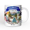Artistic Colorado State Themes and Landmarks Personalized Mug With Custom Name Artistic Colorado State Themes and Landmarks Personalized Mug With Custom Name