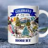 Artistic Colorado State Themes and Landmarks Personalized Mug With Custom Name Artistic Colorado State Themes and Landmarks Personalized Mug With Custom Name