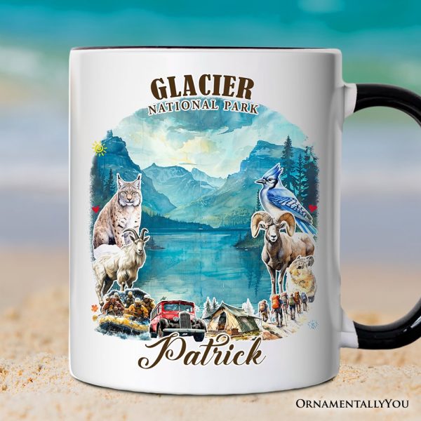 Artistic Glacier National Park Adventure Personalized Mug, Montana Travel Gift and Souvenir with Custom Name Artistic Glacier National Park Adventure Personalized Mug, Montana Travel Gift and Souvenir with Custom Name