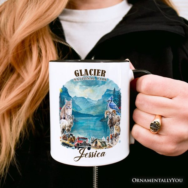 Artistic Glacier National Park Adventure Personalized Mug, Montana Travel Gift and Souvenir with Custom Name Artistic Glacier National Park Adventure Personalized Mug, Montana Travel Gift and Souvenir with Custom Name