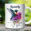 Artistic Hummingbirds Carry the Love Whispers Quote Personalized Mug, Memorial Gift With Custom Name Artistic Hummingbirds Carry the Love Whispers Quote Personalized Mug, Memorial Gift With Custom Name