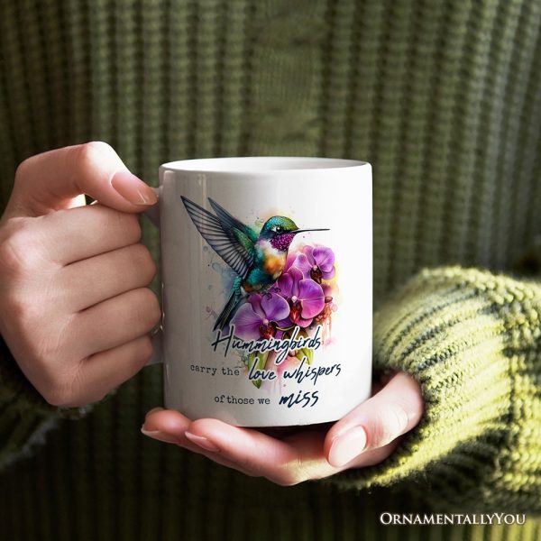 Artistic Hummingbirds Carry the Love Whispers Quote Personalized Mug, Memorial Gift With Custom Name Artistic Hummingbirds Carry the Love Whispers Quote Personalized Mug, Memorial Gift With Custom Name