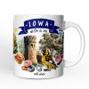 Artistic Iowa State Themes and Landmarks Personalized Mug With Custom Name Artistic Iowa State Themes and Landmarks Personalized Mug With Custom Name