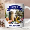 Artistic Iowa State Themes and Landmarks Personalized Mug With Custom Name Artistic Iowa State Themes and Landmarks Personalized Mug With Custom Name