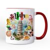 Artistic Italy Landmarks Personalized Mug, Italian Gift and Souvenir with Custom Name Artistic Italy Landmarks Personalized Mug, Italian Gift and Souvenir with Custom Name