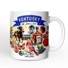 Artistic Kentucky State Themes and Landmarks Personalized Mug With Custom Name