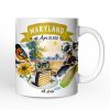 Artistic Maryland State Themes and Landmarks Personalized Mug With Custom Name Artistic Maryland State Themes and Landmarks Personalized Mug With Custom Name