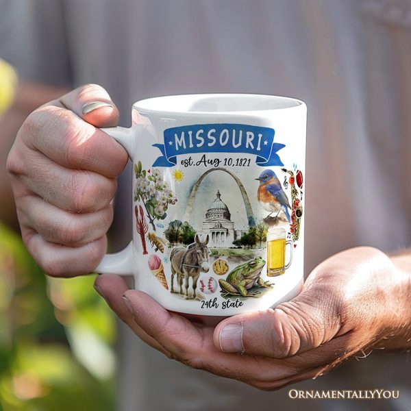 Artistic Missouri State Themes and Landmarks Personalized Mug With Custom Name Artistic Missouri State Themes and Landmarks Personalized Mug With Custom Name