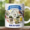 Artistic Missouri State Themes and Landmarks Personalized Mug With Custom Name Artistic Missouri State Themes and Landmarks Personalized Mug With Custom Name