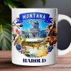 Artistic Montana State Themes and Landmarks Personalized Mug With Custom Name Artistic Montana State Themes and Landmarks Personalized Mug With Custom Name