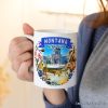Artistic Montana State Themes and Landmarks Personalized Mug With Custom Name Artistic Montana State Themes and Landmarks Personalized Mug With Custom Name