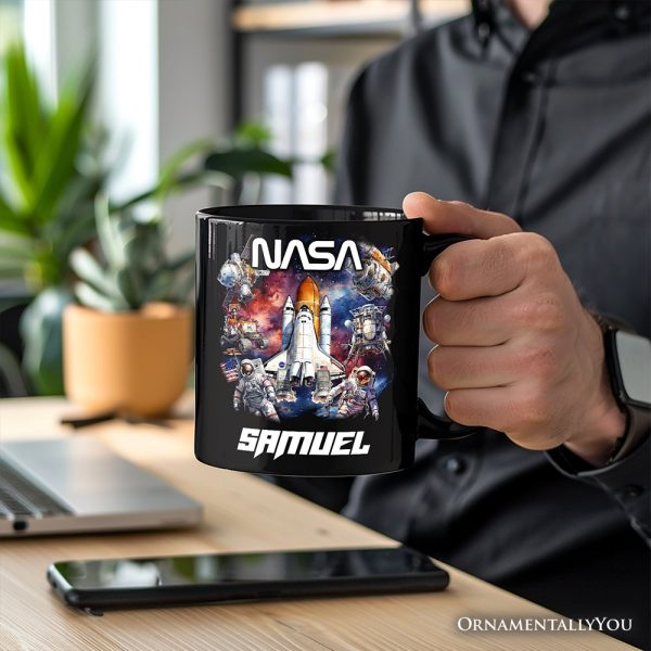 Artistic NASA Handcrafted Christmas Personalized Mug, Astronaut in Outer Space with the Planets Gift with Custom Name Artistic NASA Handcrafted Christmas Personalized Mug, Astronaut in Outer Space with the Planets Gift with Custom Name