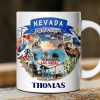 Artistic Nevada State Themes and Landmarks Personalized Mug With Custom Name Artistic Nevada State Themes and Landmarks Personalized Mug With Custom Name