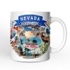 Artistic Nevada State Themes and Landmarks Personalized Mug With Custom Name Artistic Nevada State Themes and Landmarks Personalized Mug With Custom Name