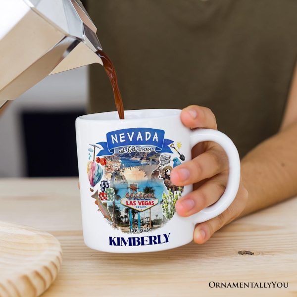 Artistic Nevada State Themes and Landmarks Personalized Mug With Custom Name Artistic Nevada State Themes and Landmarks Personalized Mug With Custom Name