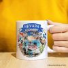 Artistic Nevada State Themes and Landmarks Personalized Mug With Custom Name Artistic Nevada State Themes and Landmarks Personalized Mug With Custom Name