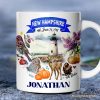 Artistic New Hampshire State Themes and Landmarks Personalized Mug With Custom Name Artistic New Hampshire State Themes and Landmarks Personalized Mug With Custom Name