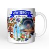 Artistic New Jersey State Themes and Landmarks Personalized Mug With Custom Name Artistic New Jersey State Themes and Landmarks Personalized Mug With Custom Name