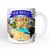 Artistic New Mexico State Themes and Landmarks Personalized Mug With Custom Name Artistic New Mexico State Themes and Landmarks Personalized Mug With Custom Name