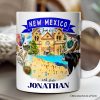Artistic New Mexico State Themes and Landmarks Personalized Mug With Custom Name Artistic New Mexico State Themes and Landmarks Personalized Mug With Custom Name