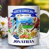 Artistic North Carolina State Themes and Landmarks Personalized Mug With Custom Name Artistic North Carolina State Themes and Landmarks Personalized Mug With Custom Name